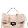 Jimmy Choo Rebbel Shearling Shoulder Bag in Beige (camel) - Lyst