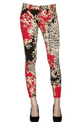 Just Cavalli Printed Drill Stretch Skinny Jeans