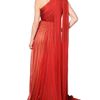 Maria Lucia Hohan Draped Shoulder Pleated Muslin Dress in Red - Lyst