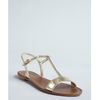 Prada  Leather Flat Sandals in Gold - Lyst