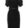 Preen Bo Chiffon and Stretchcrepe Dress in Black - Lyst