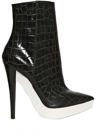 Stella McCartney 140mm Croco Print Pointy Boots - Lyst
