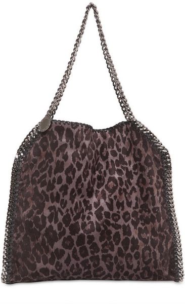 Stella Mccartney Medium Falabella Faux Suede Bag in Animal (grey) - Lyst