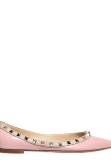 Valentino 10mm Rock Stud Patent Ballerina Flats - Lyst