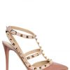 Valentino 100mm Rock Stud Patent Pumps in Beige (rose) - Lyst