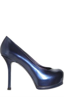 Yves Saint Laurent 110mm Tribtoo Metallic Leather Pumps - Lyst