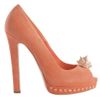 Alexander Mcqueen Shell Skull Peeptoe Pump in Orange (coral) - Lyst