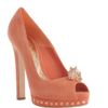 Alexander Mcqueen Shell Skull Peeptoe Pump in Orange (coral) - Lyst