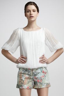 Alice + Olivia Cady Floral Print Cuffed Shorts - Lyst