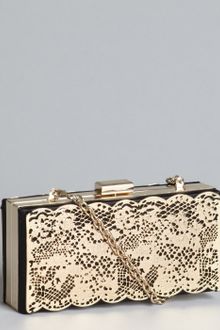 BCBGMAXAZRIA Gold Lace Metal Grace Minaudiere Clutch - Lyst