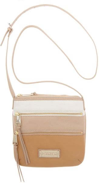 Calvin Klein Colorblock Leather Crossbody in Brown (camel combo) - Lyst