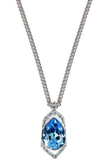 Givenchy Silver Tone Aqua and Sapphire Crystal Pendant Necklace - Lyst