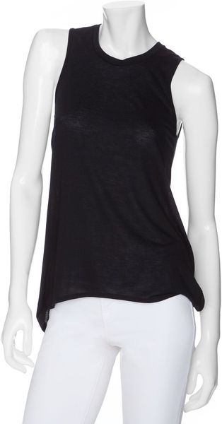 Helmut Lang Asymmetrical Tank in Black - Lyst