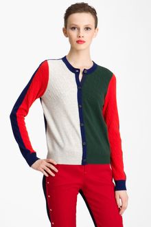 Kenzo Colorblock Cashmere Cardigan - Lyst