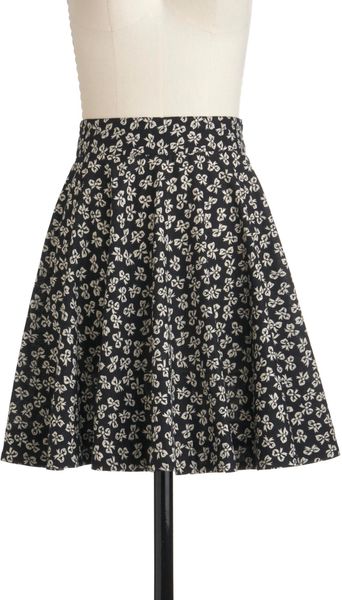 Modcloth Bown Voyage Skirt in Black (cream) - Lyst