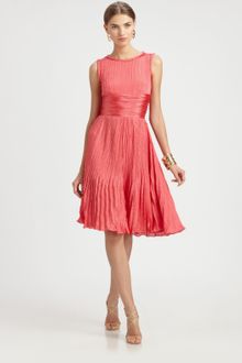 Oscar de la Renta Pleated Dress - Lyst