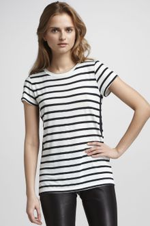 Theory Striped Tee - Lyst