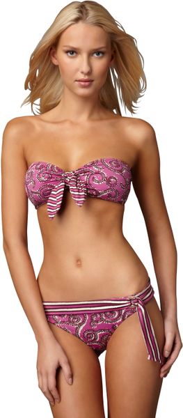Tory Burch Mixedprint Bandeau Top in Red (fsapello fsonoro) - Lyst