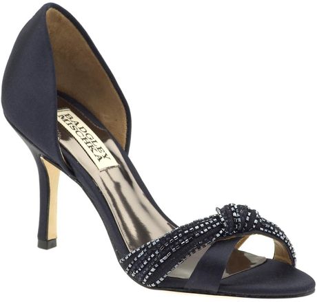 navy blue badgley mischka shoes