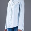 Balmain Washed Denim Shirt in Blue - Lyst