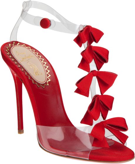 Christian Louboutin Bow Bow Sandals in Red - Lyst