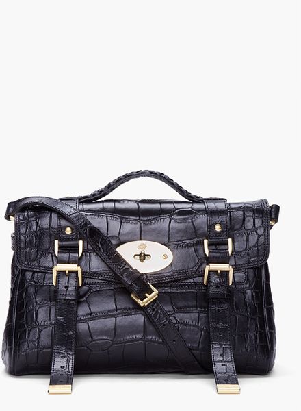 Mulberry Black Alexa Veg Tan Bag in Black - Lyst