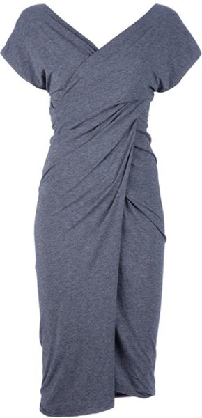 See By Chloé Drape Dress in Gray (grey) - Lyst