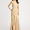 Tadashi Shoji Ruched Gown in Gold - Lyst