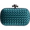Bottega Veneta Knot Intrecciato Satinsnakeskin Clutch in Blue (teal) - Lyst