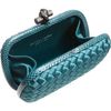 Bottega Veneta Knot Intrecciato Satinsnakeskin Clutch in Blue (teal) - Lyst