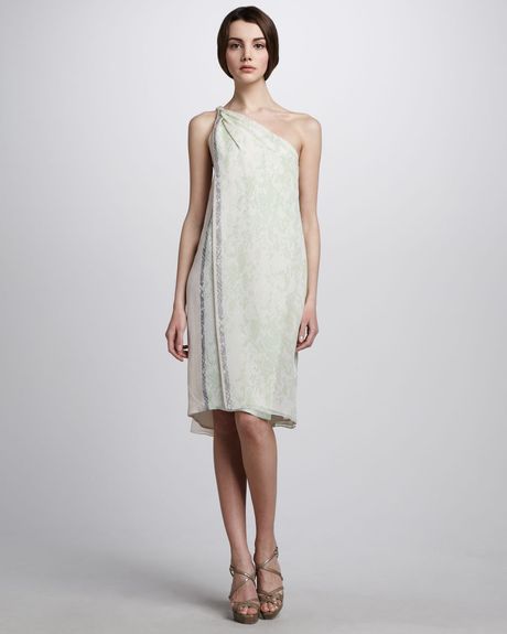 Diane Von Furstenberg Liluye Oneshoulder Dress in White (serpent stripe nu) - Lyst