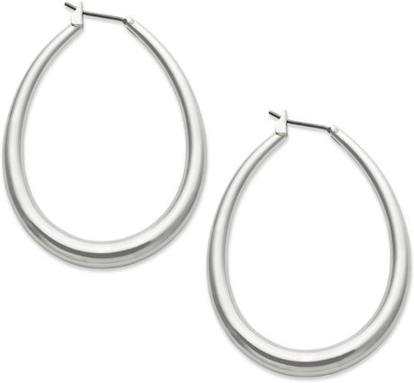 lauren earrings silver ralph hoop teardrop graduated tone