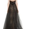 Marchesa Strapless Tulle and Lace Gown in Black - Lyst
