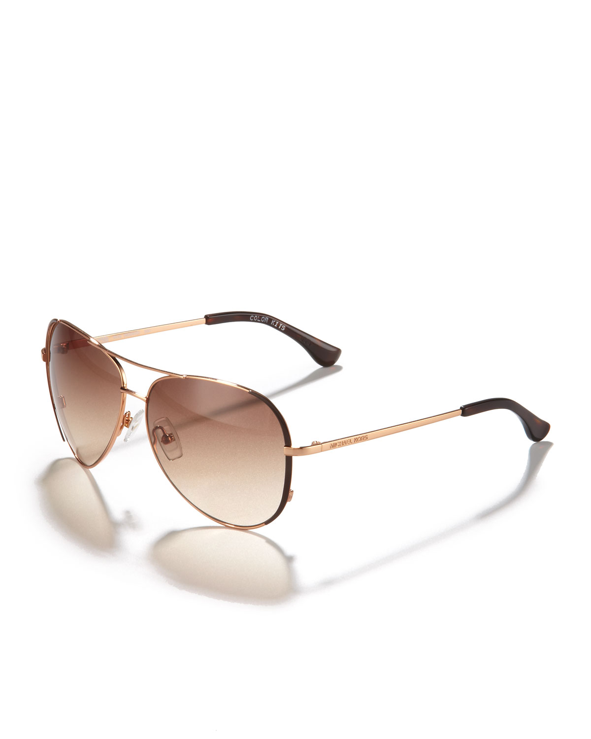 Michael Michael Kors Sicily Aviator Sunglasses In Brown Cheetah Rose Gold Lyst