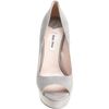 Miu Miu Glitter Embellished Peep Toe Pump in Gray (grey) - Lyst