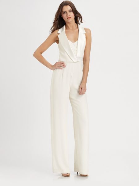 white silk jumpsuit