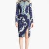 Emilio Pucci Cutout Shoulder Stretch Wool Dress in Blue (purple multi) - Lyst