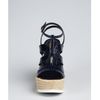 Yves Saint Laurent Navy Patent Leather Strappy Wedge Saint Malo Espadrilles in Black (navy) - Lyst