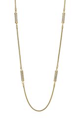 Michael Kors Long Pave Barrel Necklace Golden