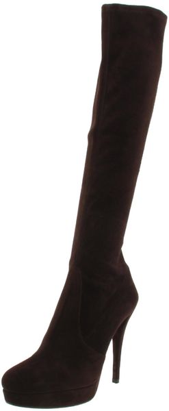 Stuart Weitzman Stuart Weitzman Womens Giveitup Kneehigh Platform Boot in Black (cola suede) - Lyst