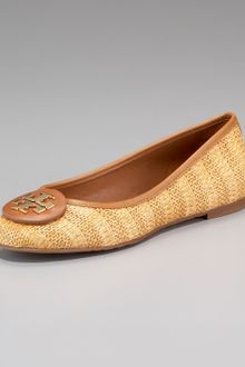 Tory Burch Reva Raffia Ballerina Flats - Lyst