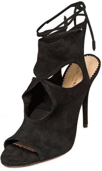 Aquazzura 110mm Soft Suede Cutout Sandals - Lyst