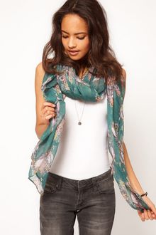 Asos Skull and Floral Detail Scarf - Lyst