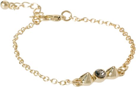 Asos Crystal Spike Stone Chain Bracelet in Gold (multi) - Lyst