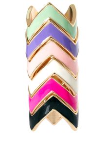 Asos Multi Pack Enamel Zig Zag Rings - Lyst