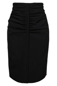 Balenciaga Virgin Wool Ruched Pencil Skirt - Lyst