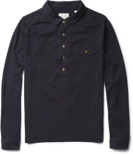 Billy Reid Cottonjersey Polo Shirt in Blue for Men - Lyst