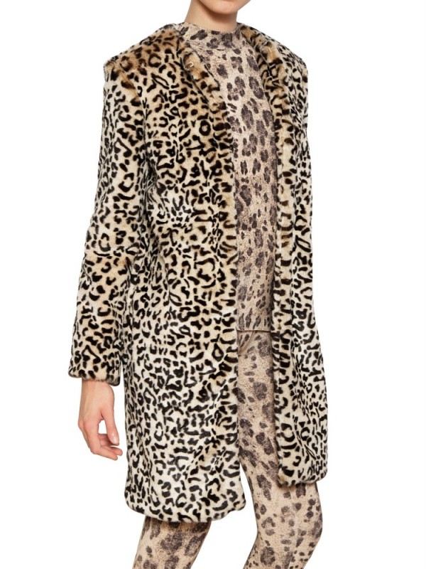 Blumarine Leopard Print Faux Fur Coat in Animal (leopard) | Lyst