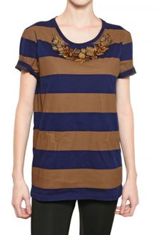 Burberry Prorsum Appliqué Stripey Cotton Jersey Tshirt - Lyst