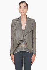 Helmut Lang Grey Leather Jacket